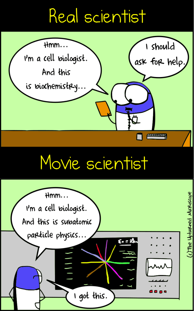 Real vs movie scientist